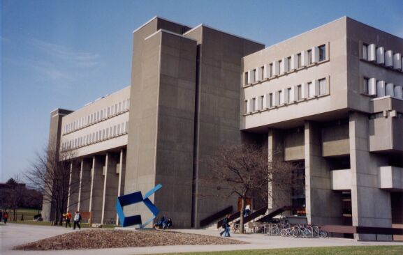 The Math & Computer building with a CS structure in front.